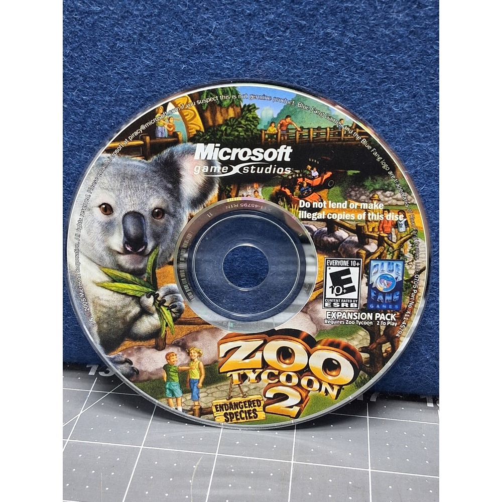 Microsoft Zoo Tycoon 2 Endangered Species PC Expansion Pack Disc Only
